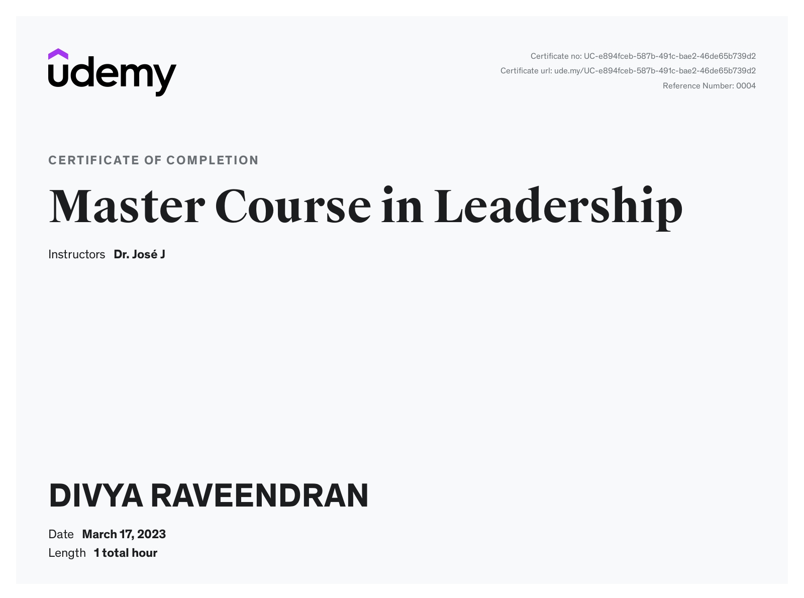Master Course in Leadership