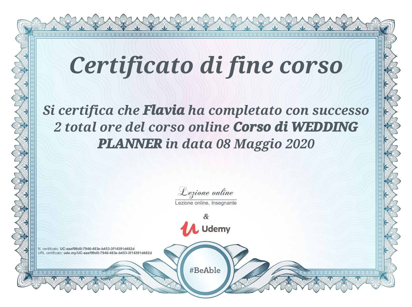 corso wedding planner Flavia