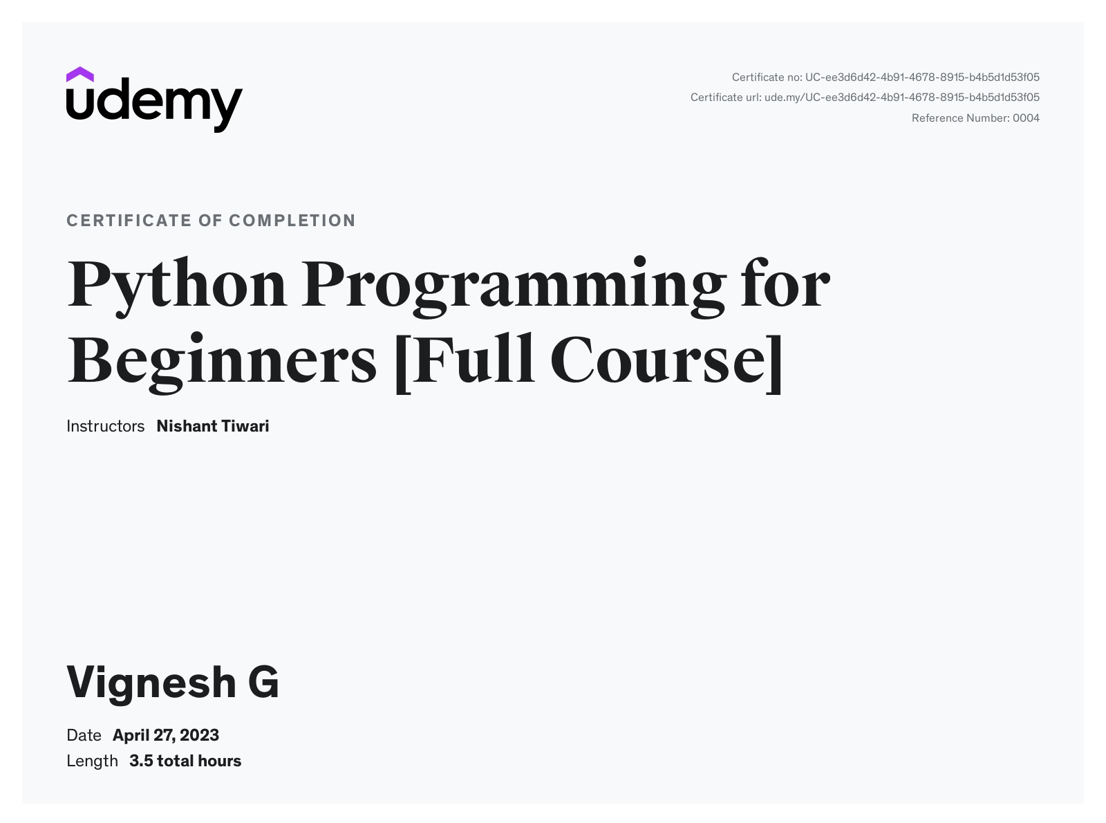 vignesh G - Python developer | LinkedIn