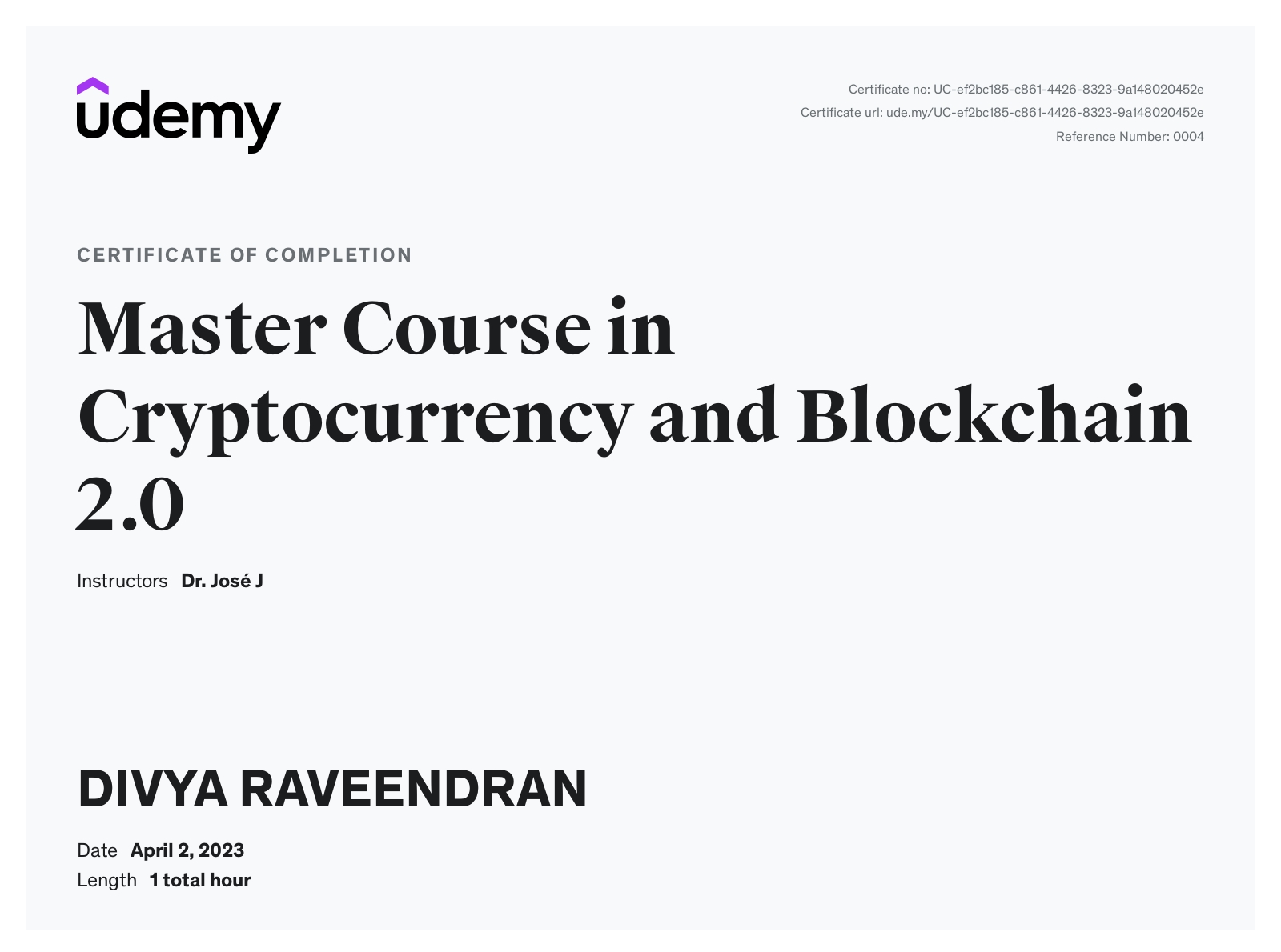 Master Course in Cryptocurrency and Blockchain 2.0