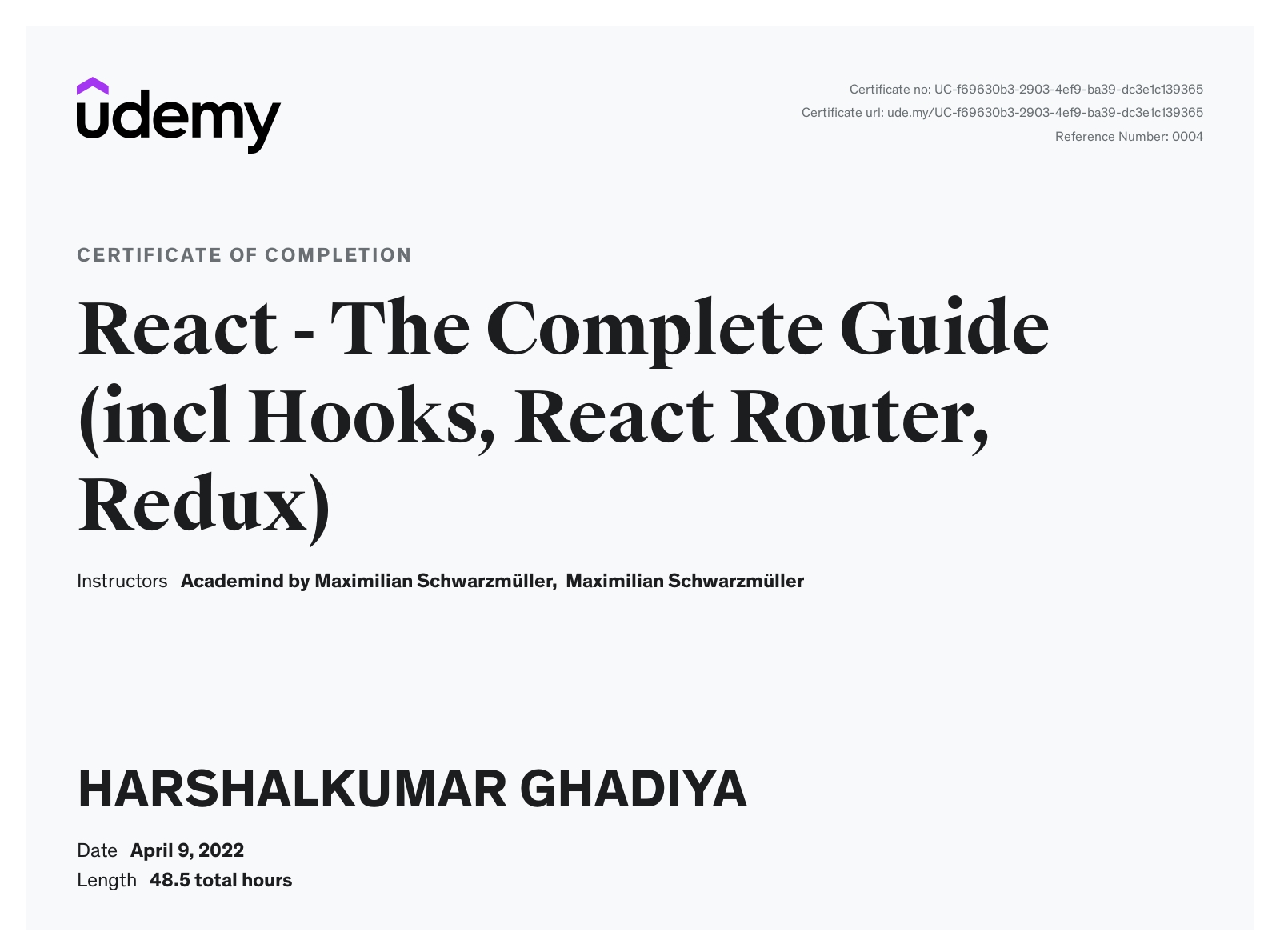 React - The Complete Guide (incl Hooks, React Router, Redux)