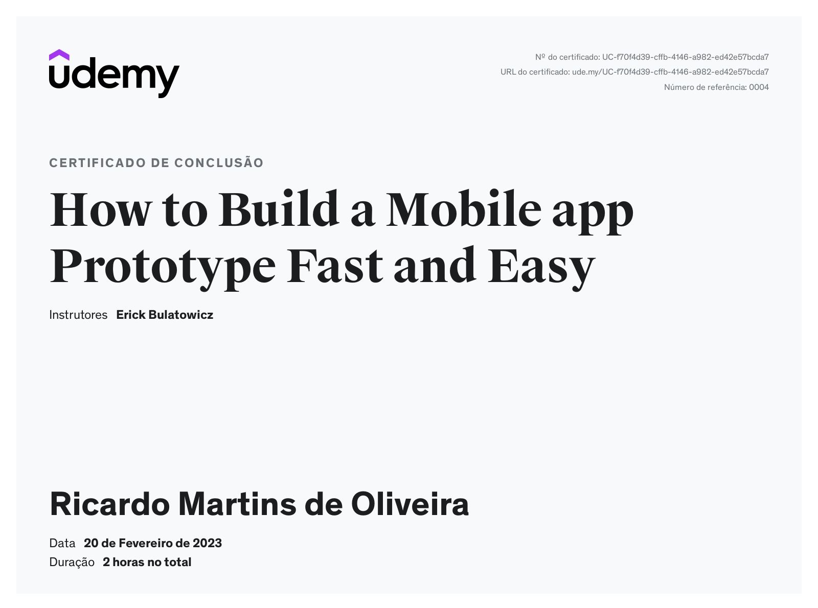 Certificado Mobile Prototype