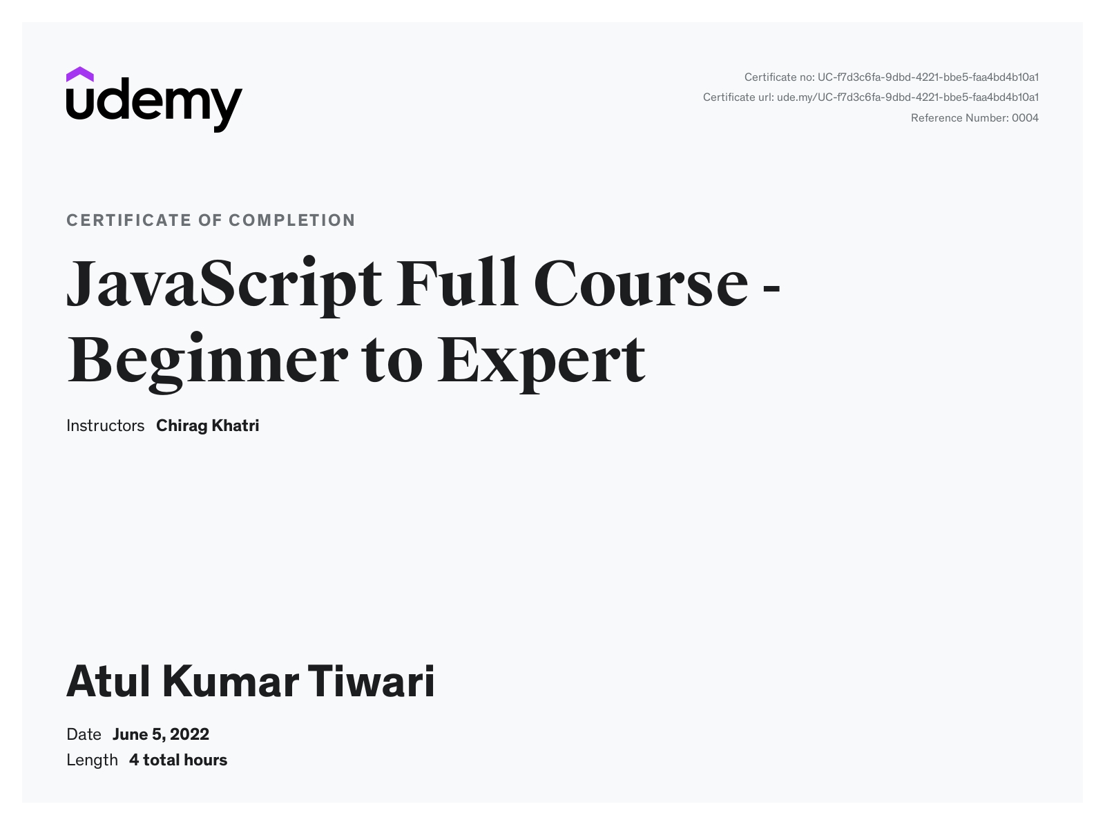 Atul Kumar Tiwari - Frontend Engineer | Bachelor of Computer ...