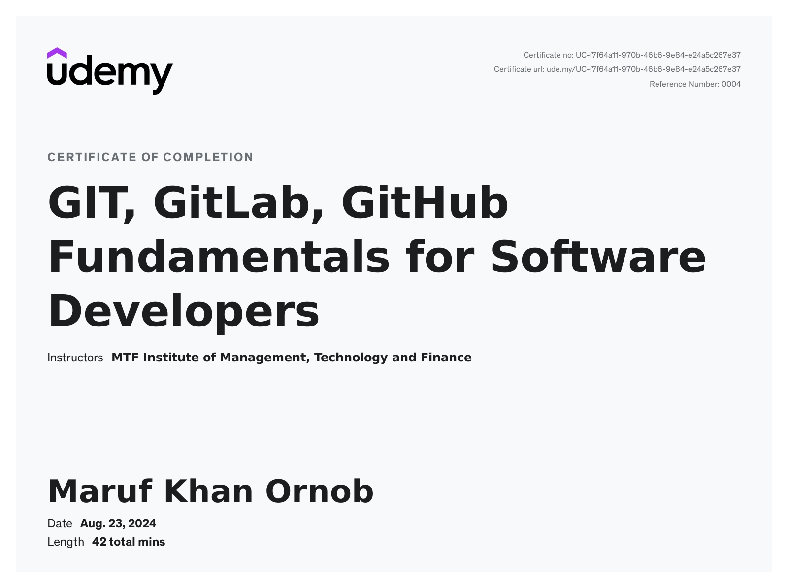 Certificate