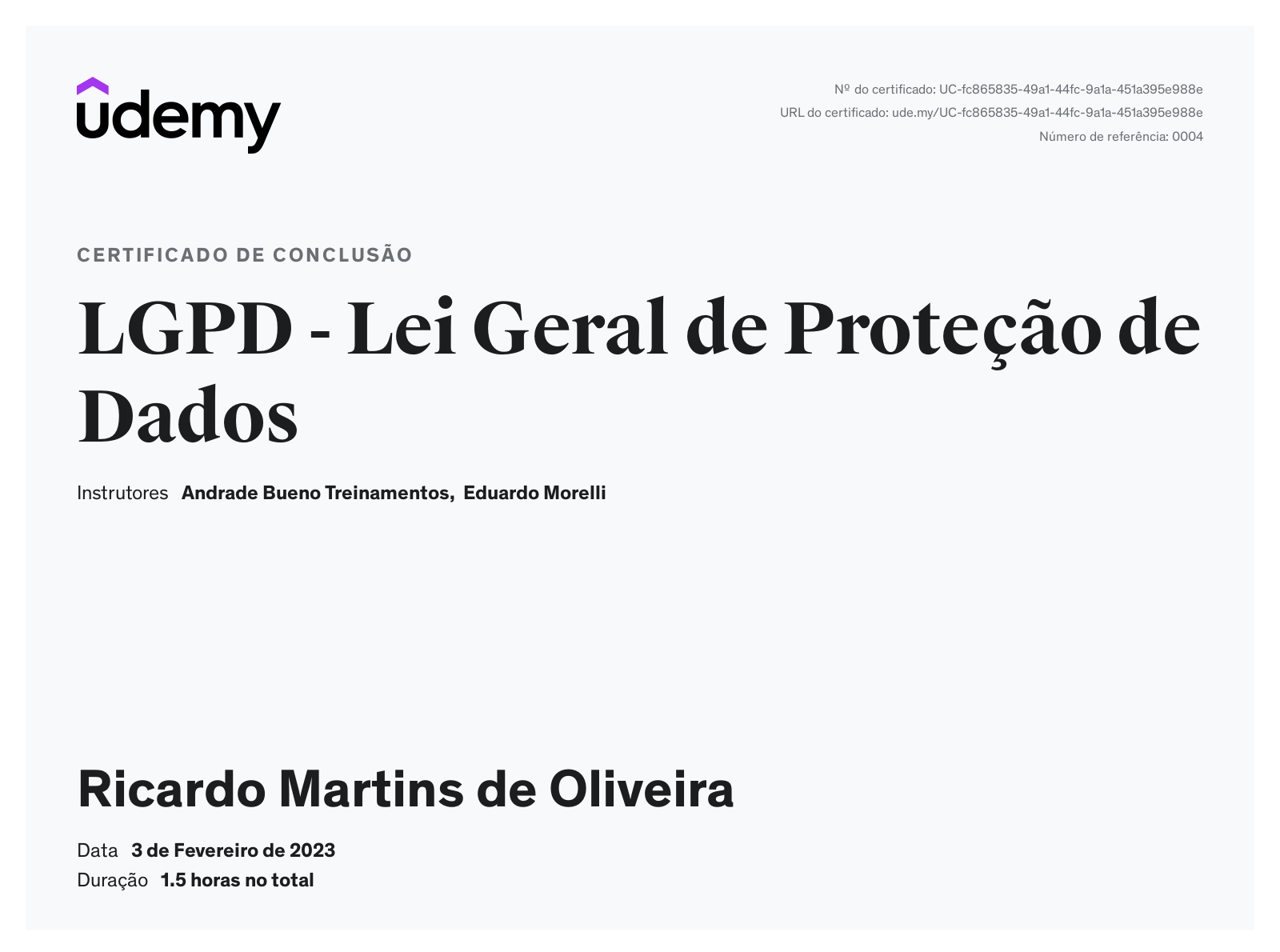 Certificado LGPD